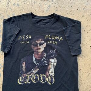 Peso Pluma Exodo Tour 2024 Concert T-Shirt‎ Black Mens Large Graphic Tee
